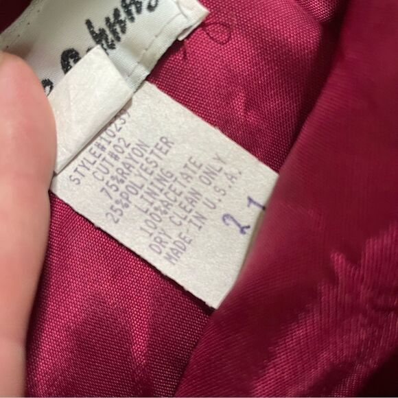 VTG 90s DAVE & JOHNNY Burgundy metallic square neck bow maxi‎ dress gown 11 12 - Picture 7 of 10